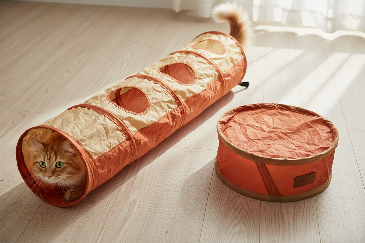 Multi-Cat Hide & Seek: Eliminate Housemate Disputes with Collapsible Tunnels