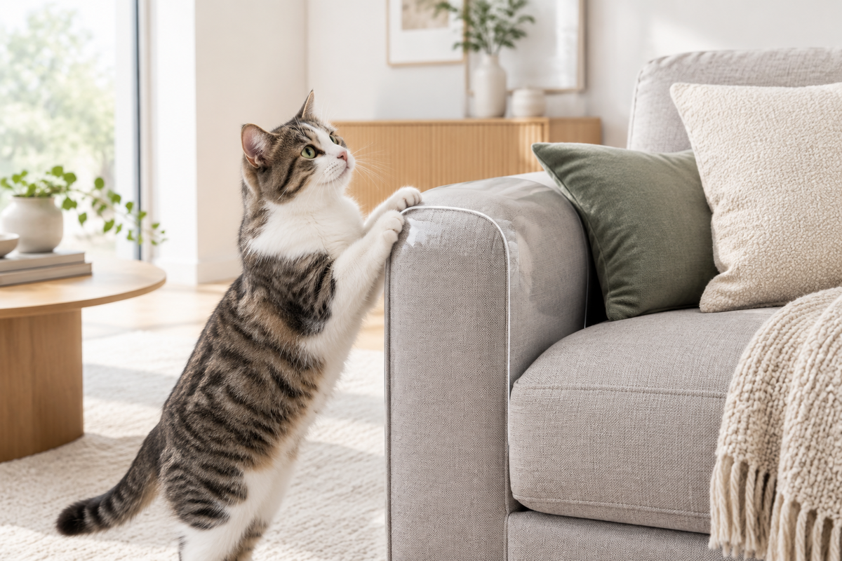 Claws Off the Couch! How Clear Furniture Protectors Keep Fabric Safe