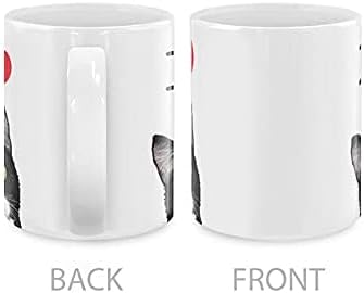 MUGBREW I Love Tuxedo Cat Ceramic Coffee Mug Tea Cup, 11 OZ