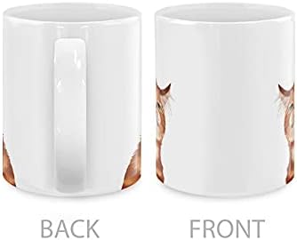 MUGBREW Cute Smirking Orange Tabby Cat Ceramic Coffee Mug Tea Cup, 11 OZ