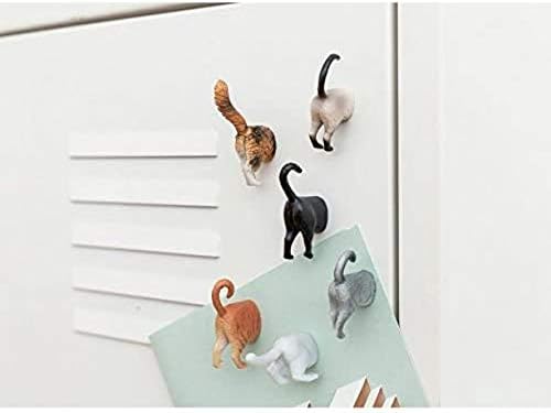 Hoovy Cat Butt Refrigerator Picture Magnets: 6 Cute & Funny Decorative Kitten Photo Magnets for Fridge| Cat Lover Gift Set