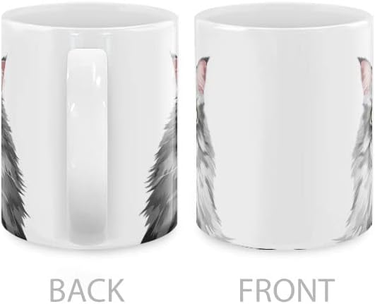 MUGBREW Maine Coon Cat Vector Portrait Ceramic Coffee Mug Tea Cup, 11 OZ