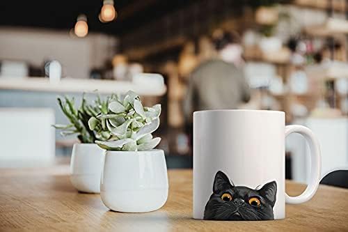 MUGBREW Black Bombay Kitten Cat Ceramic Coffee Mug Tea Cup, 11 OZ