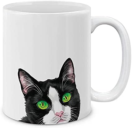 MUGBREW Felix Tuxedo Coat Cat Kitten Ceramic Coffee Mug Tea Cup, 11 OZ