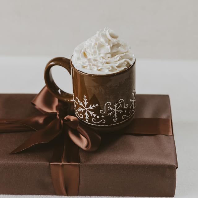 Sweet Water Decor Gingerbread Coffee Mug, 14oz Stoneware Christmas Mug, Dishwasher & Microwave Safe, Large Holiday Winter Cup for Coffee, Tea & Hot Chocolate, Stocking Stuffer Gifts for Women