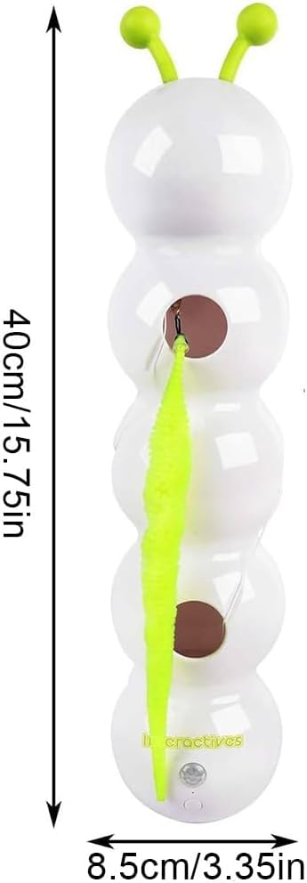 Caterpillar Cat Toy,Interactive Smart Cat Toy, Rechargeable Motion Activated Cats Toys, Bite Resistant, Automatic Kitten Toys for Bored Cats for All Ages Indoor Cat (with 4 Blue Tails)