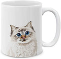 MUGBREW Cute Seal Lilac Tabby Point Birman Cat Ceramic Coffee Mug Tea Cup, 11 OZ