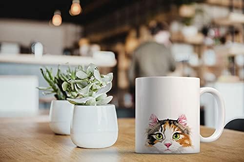 MUGBREW Calico American Curl Longhair Cat Ceramic Coffee Mug Tea Cup, 11 OZ