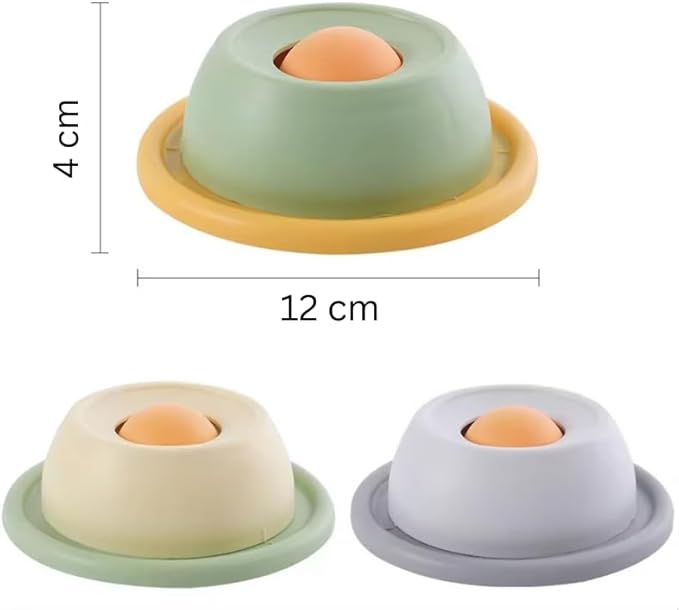 Slow Feeder Dog Lick Bowl for Liquid Treats, Rolling Ball Treat Dispenser, Anti-Slip Enrichment Feeder for Bone Broth, Yogurt & Wet Food, for Dogs & Cats (Grey)