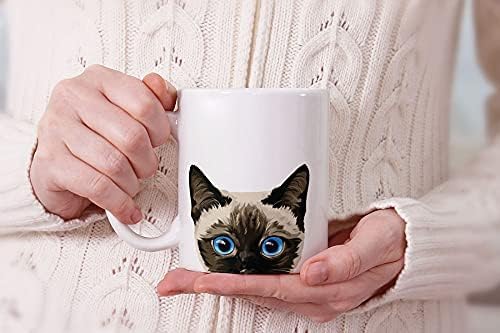 MUGBREW Siamese Kitten Cat Ceramic Coffee Mug Tea Cup, 11 OZ