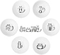 BigNoseDeer Super Cute Cat Ceramic Sauce Dish,Mini Side Seasoning Dish,Condiment Dishes,Sushi Soy Dipping Bowl,Snack Serving Dishes,Meow Porcelain Small Saucer Set(Set of 6)