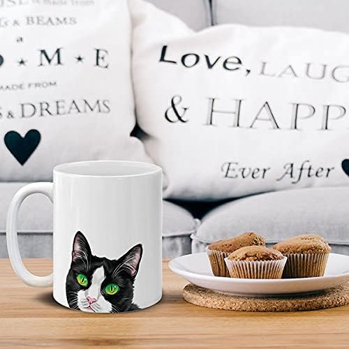 MUGBREW Felix Tuxedo Coat Cat Kitten Ceramic Coffee Mug Tea Cup, 11 OZ