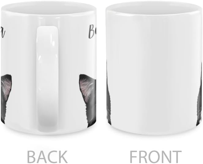 MUGBREW Personalized Coffee Mug with Your Name or Text, Customized Gifts For Christmas Birthday Anniversary, Ceramic 11 OZ Coffee Mug Tea Cup - Black White Tuxedo Cat