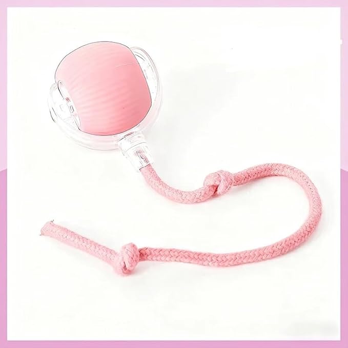 Interactive Cat & Small Dog Toy with Tail, Automatic Rolling, USB Rechargeable Smart Mouse – Juguete Interactivo para Gatos y Perros Pequeños con Cola, Ratón Inteligente Recargable (Pink)