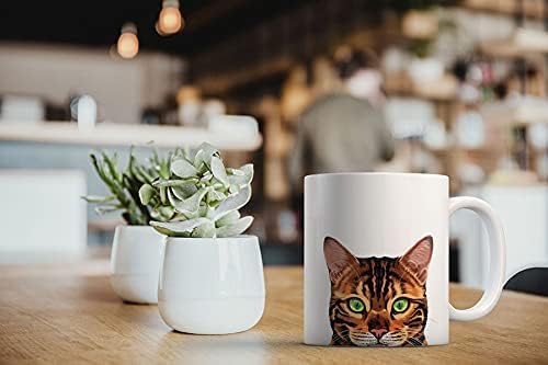 MUGBREW Spotted Brown Bengal Cat Ceramic Coffee Mug Tea Cup, 11 OZ