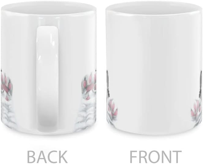 MUGBREW White Silver Point Ragdoll Cat Paws Up Ceramic Coffee Mug Tea Cup, 11 OZ