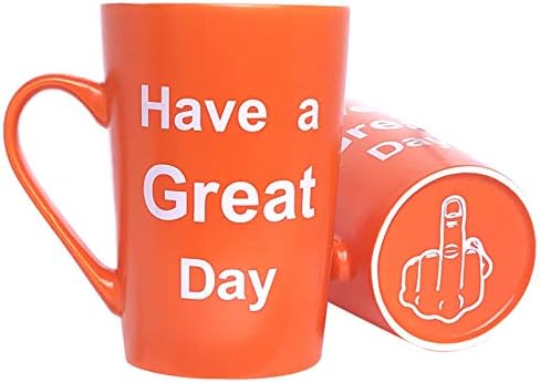 MAUAG Funny Christmas Gifts Coffee Mug Have a Great Day Cute Cool Cup Orange, Best Father's Day and Mother's Day Gag Gifts, 15 Oz