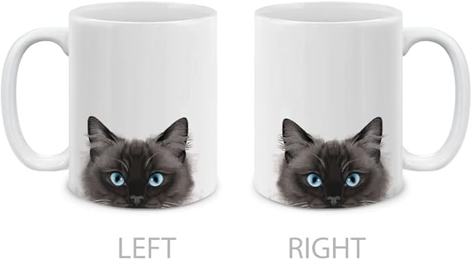 MUGBREW Seal Point Ragdoll Cat Ceramic Coffee Mug Tea Cup, 11 OZ