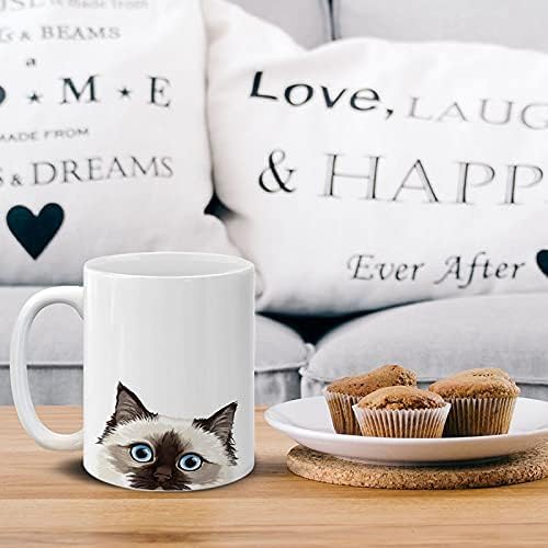 MUGBREW Chocolate Point Birman Cat Ceramic Coffee Mug Tea Cup, 11 OZ