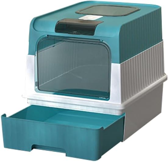 Cat Litter Box, Fully Enclosed, Odorless, Capacity Premium Cat (BY-4202) (Green)
