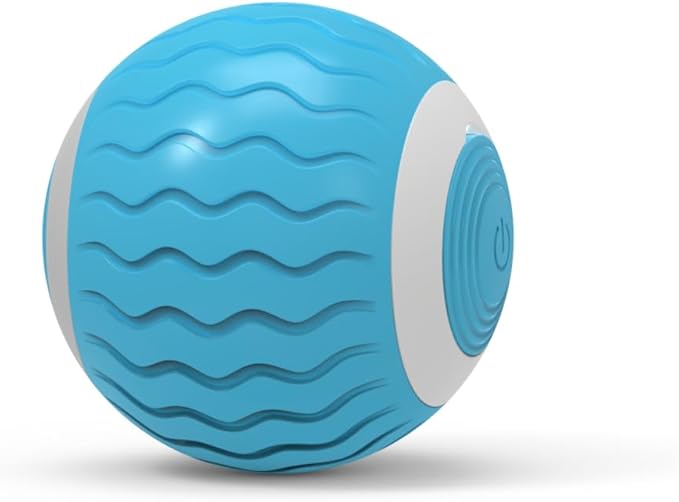 Cat Toys Interactive Spinning Ball, Automatic Rolling Smart for Cats Training, with Flashing LED Lights, and it’s USB Rechargeable. Food Grade Silicone Material. Blue