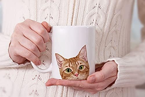 MUGBREW Orange Tabby Kitten Cat Ceramic Coffee Mug Tea Cup, 11 OZ