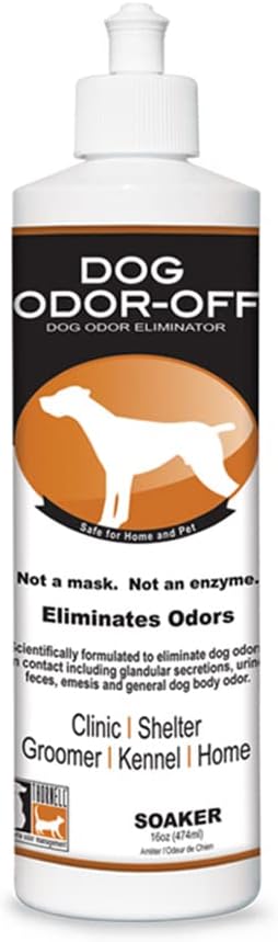 Thornell Dog Odor-Off Pet Odor Eliminator Soaker Bottle – 16 oz Ready to Use Dog Carpet Cleaner Soaker – Dog Urine Carpet Cleaner for Home, Glandular Secretions, Feces Odors on Carpet, Cages, & More