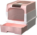 Cat Litter Box, Fully Enclosed, Odorless, Capacity Premium Cat (BY-4202) (Pink)