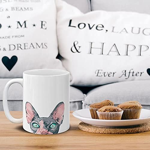 MUGBREW Sphynx Kitten Cat Ceramic Coffee Mug Tea Cup, 11 OZ