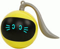 Smart Interactive Cat Ball Toy for Indoor Cats USB Rechargeable, Auto Rolling & Light-Up, Motion-Activated with Teaser Tail, Self-Play Exercise Toy (Yellow)