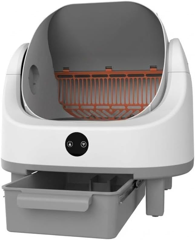 Self Cleaning Litter Box, Open Top Automatic Litter Box for Multiple Cats, 9L Waste Bin with Waterproof Liners, APP Control, Multi-Layer Safety Protection
