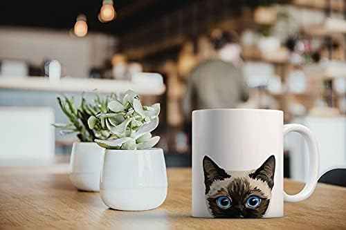 MUGBREW Siamese Kitten Cat Ceramic Coffee Mug Tea Cup, 11 OZ