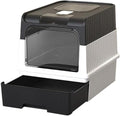 Cat Litter Box, Fully Enclosed, Odorless, Capacity Premium Cat (BY-4202) (Black)
