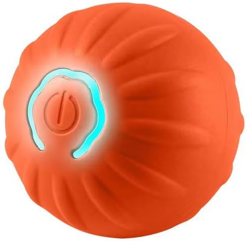 Interactive Dog Toys，Automatic Moving, Bouncing, and Rotating Dog Balls，IPX7 Waterproof Rating, Active Rolling Ball for Medium and Little Dogs (Orange, Style 1)