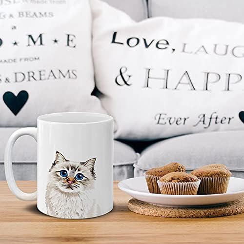 MUGBREW Cute Seal Lilac Tabby Point Birman Cat Ceramic Coffee Mug Tea Cup, 11 OZ