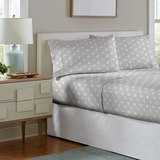 Pointehaven 180 GSM Velvet Feel Luxury 100% Cotton Printed Flannel Sheet Set, Queen, Bunnies - Warm & Cozy - Pre-Shrunk -Deep Pockets - Elastic All Around-Comfy Double Brushed -