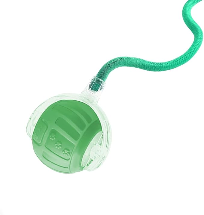 Interactive Cat Toy Balls, 2025 New Interactive Rolling Cat Balls, Upgrade 3.0 Tail Cat‘s Toys with LED Light, Three Modes Smart Automatic Rolling Pet Ball Toy (Green-2)