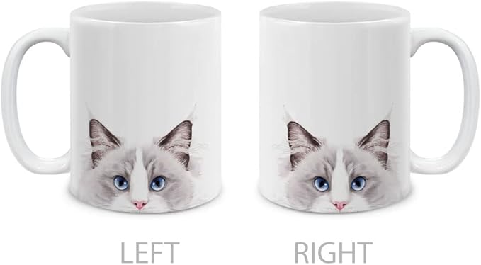 MUGBREW Lilac Ragdoll Cat Ceramic Coffee Mug Tea Cup, 11 OZ