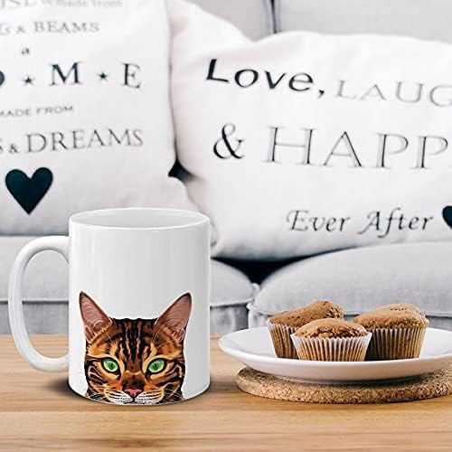 MUGBREW Spotted Brown Bengal Cat Ceramic Coffee Mug Tea Cup, 11 OZ