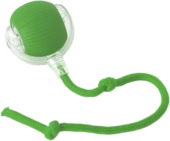 Interactive Dog Cat Toy Ball, Electric Automatic Rolling Moving USB Rechargeable Self Activated Stimulation Cat Toys for Indoor Cats and Dogs with Speedy Tail Rope(Green).