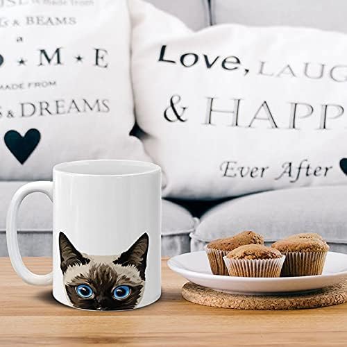 MUGBREW Siamese Kitten Cat Ceramic Coffee Mug Tea Cup, 11 OZ