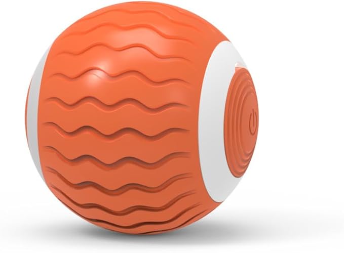 Cat Toys Interactive Spinning Ball, for Cats and Kittens. Great Exercise, with Flashing LED Lights, and it’s Rechargeable. Orange