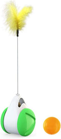 Alnicov Cat Toys Interactive Ball,Balanced Cat Toy with Ball for Indoor Cats Ball with Wheels Automatic Rotating Rolling Balls Balance Swing IQ Training Toy for Cats