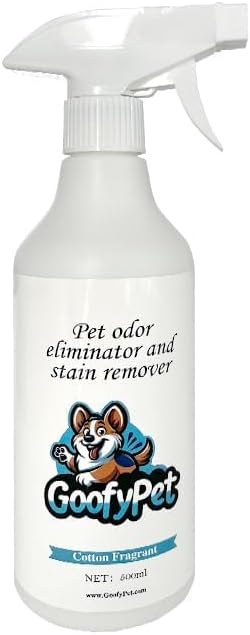 Advanced Stain and Odor Eliminator Spray for Pet Urine on Carpets, Furniture, Floors - Natural Cotton Scent Pet Deodorizer for Dogs & Cats –16.9 oz