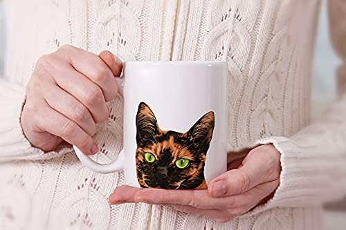 MUGBREW Black Orange Tortoiseshell Cat Ceramic Coffee Mug Tea Cup, 11 OZ