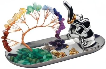 Carselage Elephant Ring Holder for Jewelry, Elephant Gifts for Women, Chakra Crystal Tree Ring Dish Earrings Box Organizer Trinket Tray, Living Room Bathroom Home Decoration, Mothers Day Mom Gifts