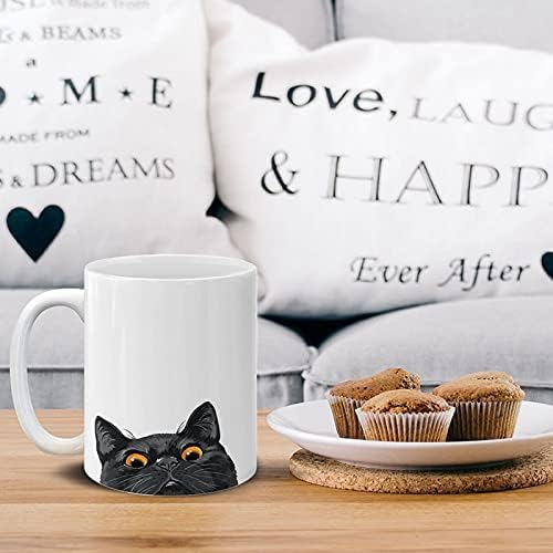 MUGBREW Black Bombay Kitten Cat Ceramic Coffee Mug Tea Cup, 11 OZ