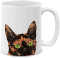 MUGBREW Black Orange Tortoiseshell Cat Ceramic Coffee Mug Tea Cup, 11 OZ