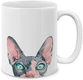 MUGBREW Sphynx Kitten Cat Ceramic Coffee Mug Tea Cup, 11 OZ