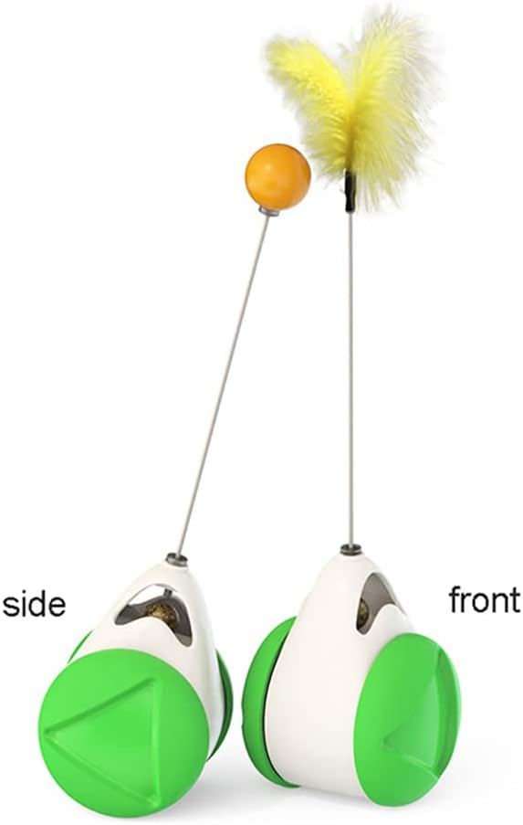 Alnicov Cat Toys Interactive Ball,Balanced Cat Toy with Ball for Indoor Cats Ball with Wheels Automatic Rotating Rolling Balls Balance Swing IQ Training Toy for Cats